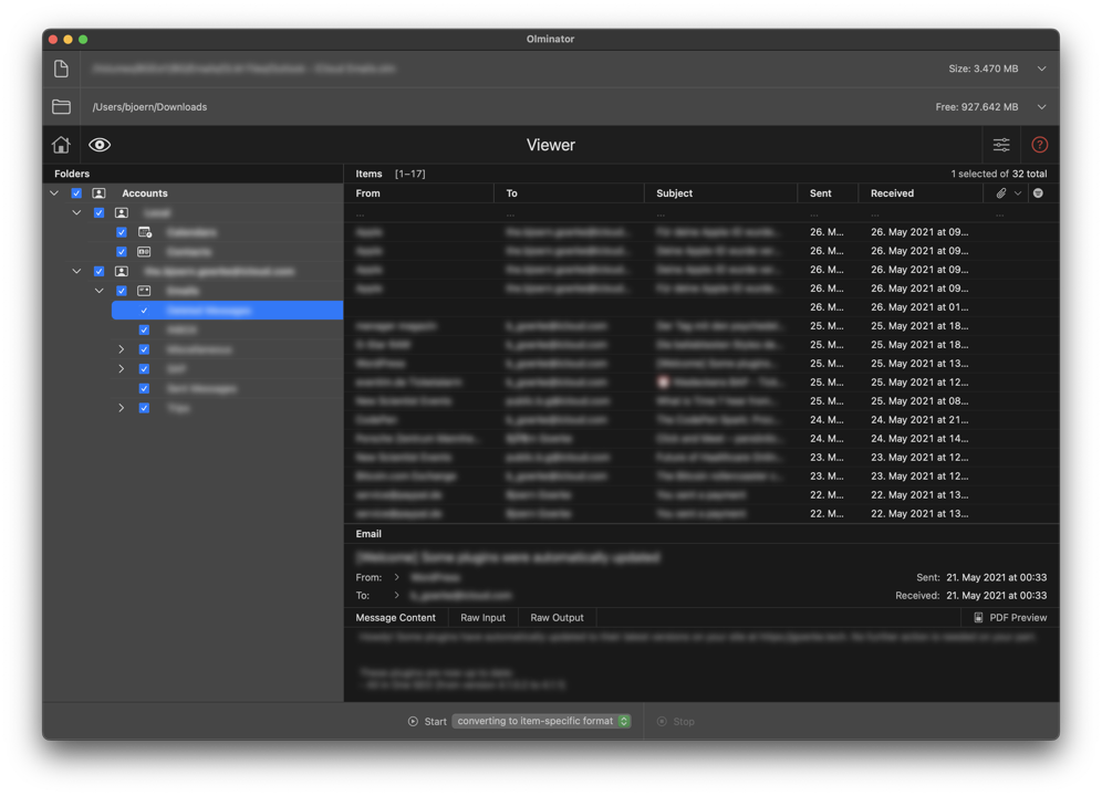 Screenshot of Olminator's Viewer tab