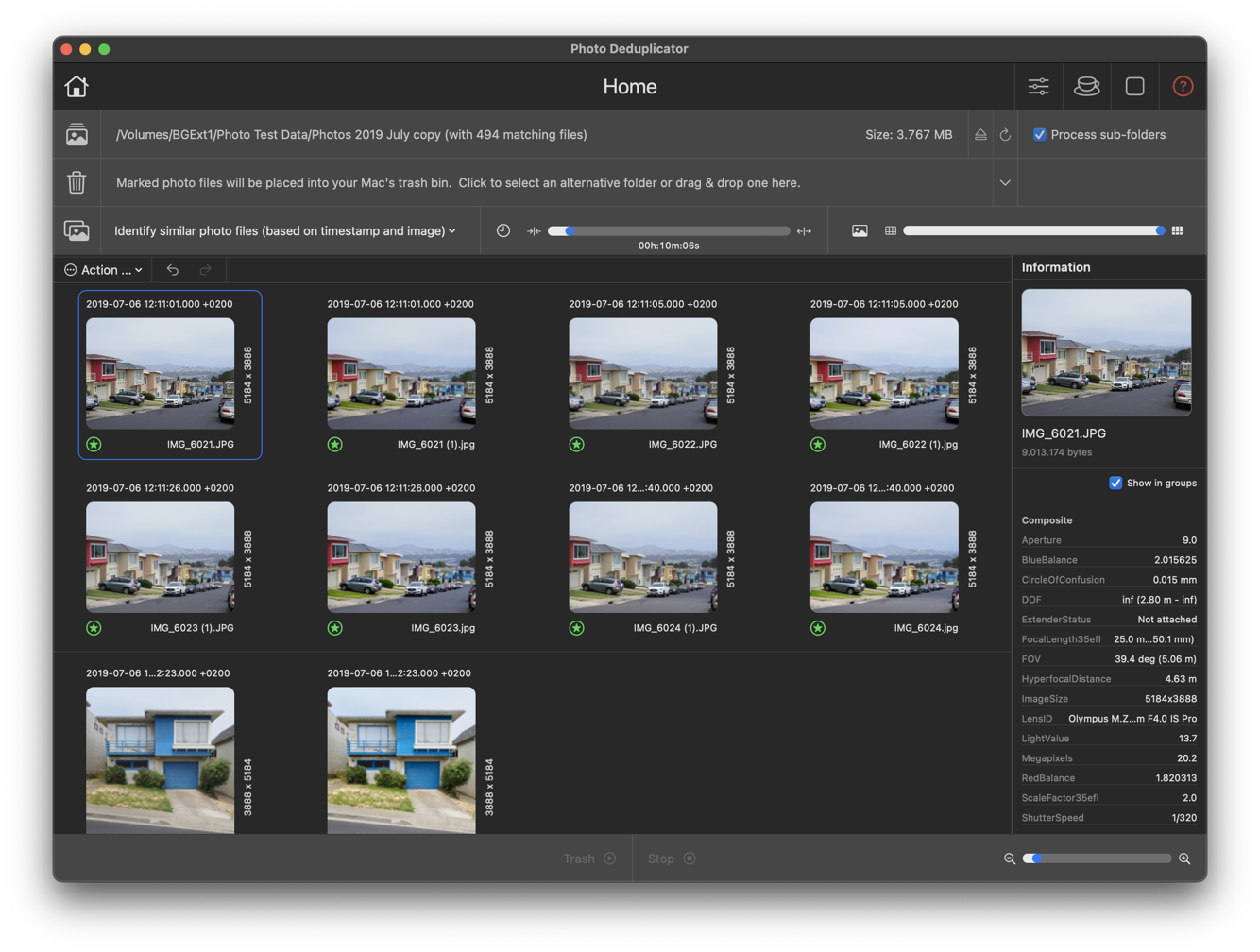 Screenshot of Photo Deduplicator's Home Sheet